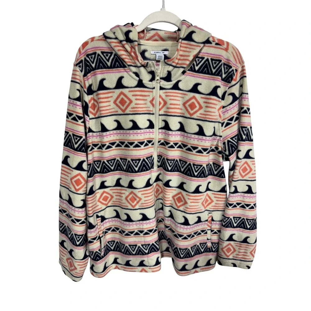 O'Neill‎ XXL Multicolor Fleece Hoodie Women's Aztec Tribal Quarter Zip
